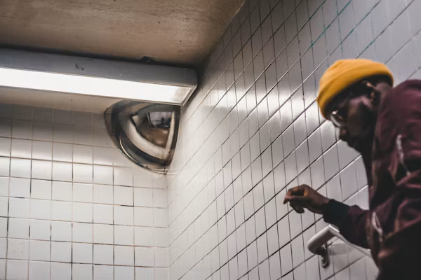 Plumbing professional inspecting a blocked residential drain