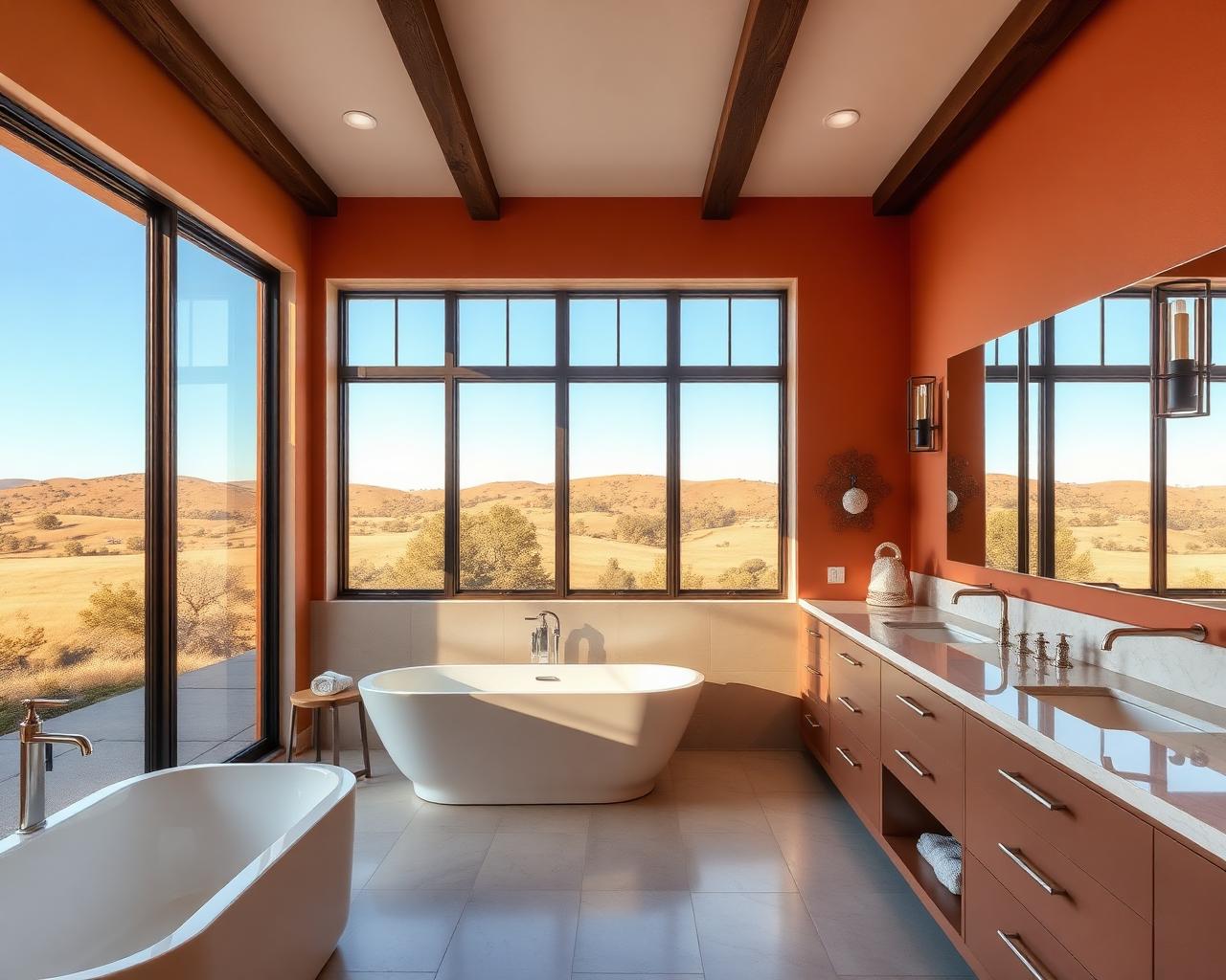 Full bathroom remodel with Central Valley hillside view
