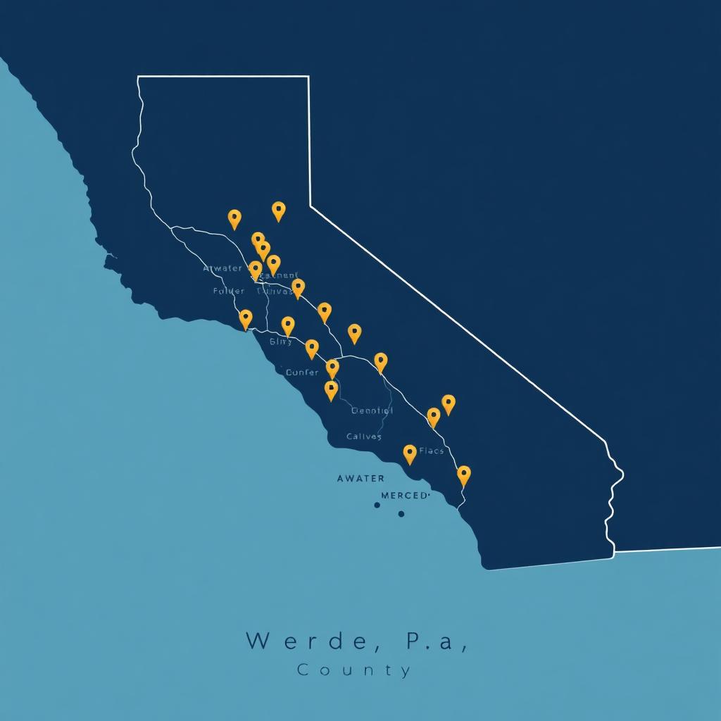Map of Merced County service area